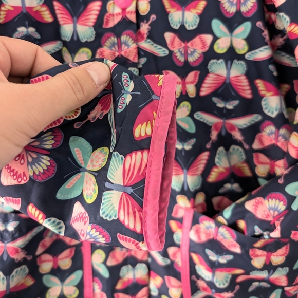 Carter's Butterfly Fleece Raincoat Fall Jacket Size 8 - Picture 8 of 9